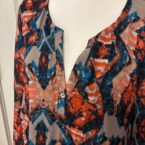 Show Me Your Mumu bright colorful patterned long sleeve blouse size M - Picture 13 of 16